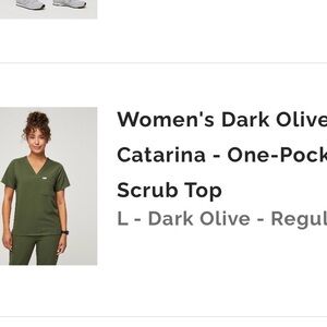 Figs Women's Dark Olive Catarina scrub top